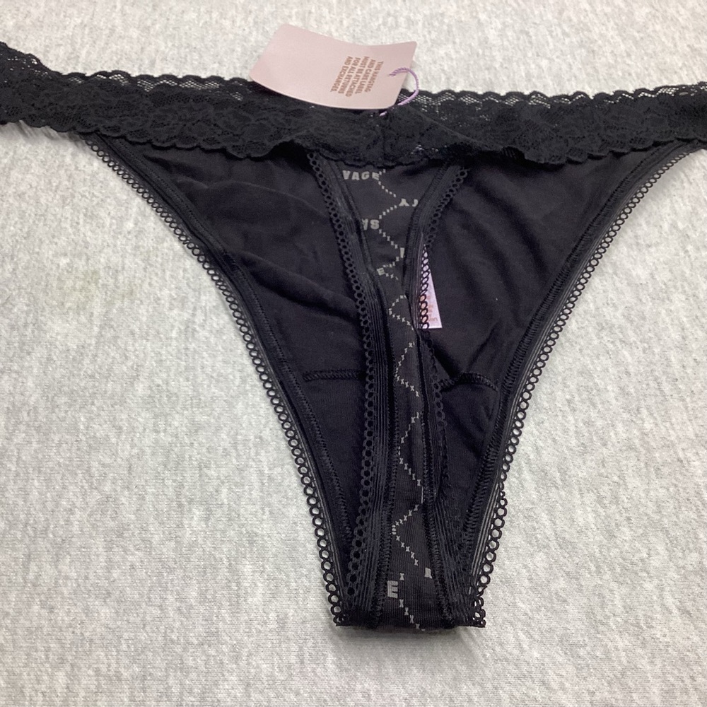 SAVAGE X FENTY WOMEN’S THONG PANTY SIZE: 1X COLOR: BLACK AND GRAY - Picture 4 of 9